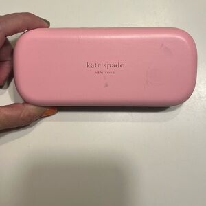 Kate Spade eye glasses clam shell pink green case